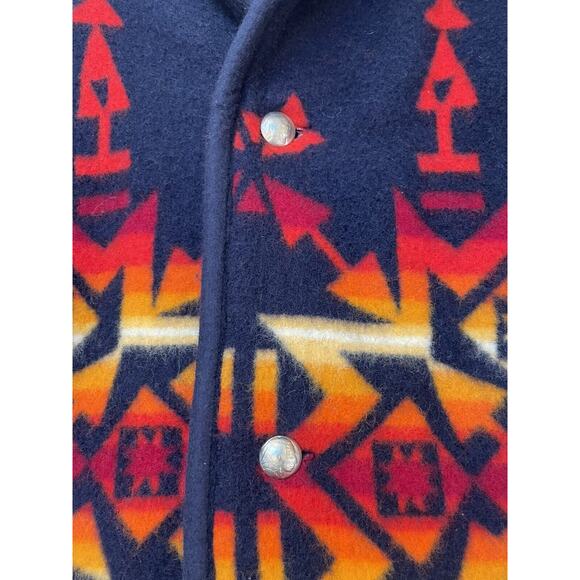 Vintage Volup Pendleton Aztec Blanket Coat W Indian Head Buttons XXL - Picture 6 of 11